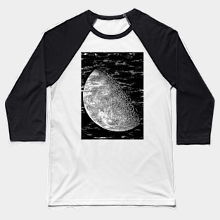 Super Close-Up Moon With Detailed Craters. For Moon Lovers. Baseball T-Shirt